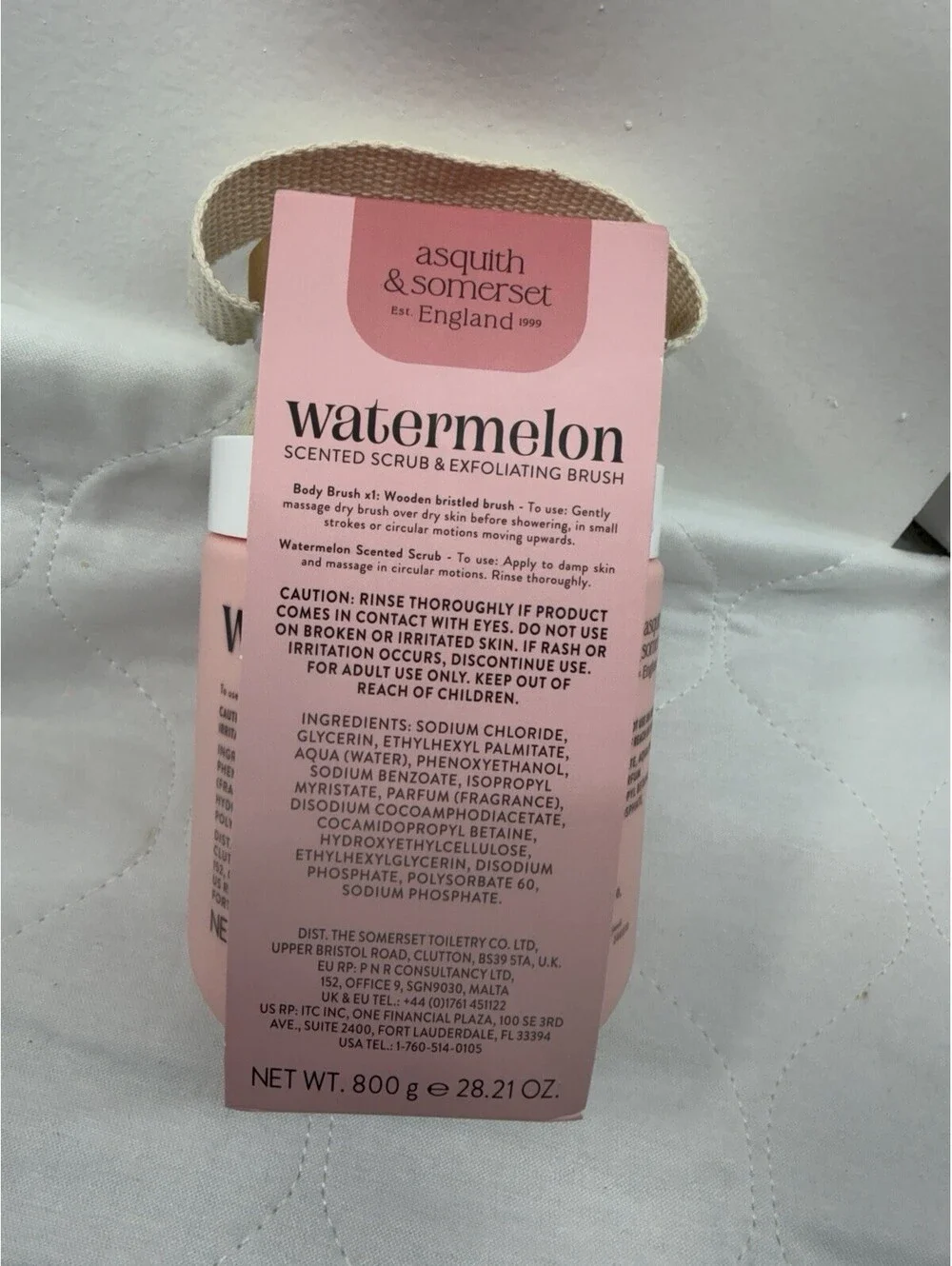 Asquith & Somerset Watermelon Scrub & Brush Body Exfoliator Gift Set NEW